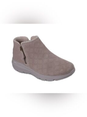 Women's Sketchers Taupe Perforated Slip-On Ankle bootie 7.5